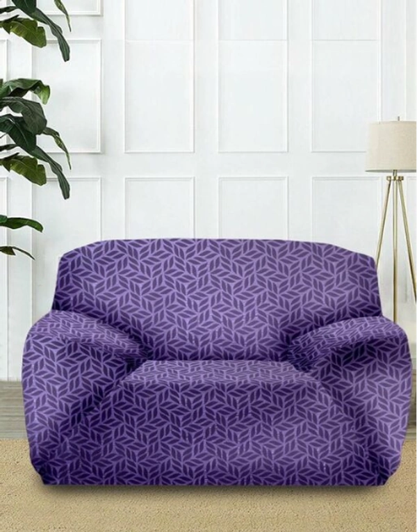 Purple Color Strechable 3d Printed Single Seater   Slip Sofa Cover -  Single Seater, Purple, Polyster,  3d Printed, Multipack 1